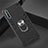 Silicone Matte Finish and Plastic Back Cover Case with Magnetic Finger Ring Stand for Huawei Enjoy 10S Black