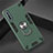 Silicone Matte Finish and Plastic Back Cover Case with Magnetic Finger Ring Stand for Huawei Enjoy 10S Green