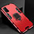 Silicone Matte Finish and Plastic Back Cover Case with Magnetic Finger Ring Stand for Huawei Honor Play4T Pro
