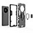 Silicone Matte Finish and Plastic Back Cover Case with Magnetic Finger Ring Stand for Huawei Mate 40 Pro