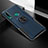 Silicone Matte Finish and Plastic Back Cover Case with Magnetic Finger Ring Stand for Huawei P Smart Z Blue