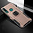 Silicone Matte Finish and Plastic Back Cover Case with Magnetic Finger Ring Stand for Huawei P Smart Z Rose Gold