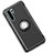 Silicone Matte Finish and Plastic Back Cover Case with Magnetic Finger Ring Stand for Huawei P30 Pro Black