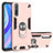 Silicone Matte Finish and Plastic Back Cover Case with Magnetic Finger Ring Stand for Huawei Y8p