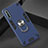 Silicone Matte Finish and Plastic Back Cover Case with Magnetic Finger Ring Stand for Huawei Y8p Sky Blue