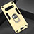Silicone Matte Finish and Plastic Back Cover Case with Magnetic Finger Ring Stand for LG V60 ThinQ 5G Gold