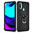 Silicone Matte Finish and Plastic Back Cover Case with Magnetic Finger Ring Stand for Motorola Moto E20