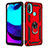 Silicone Matte Finish and Plastic Back Cover Case with Magnetic Finger Ring Stand for Motorola Moto E20