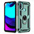 Silicone Matte Finish and Plastic Back Cover Case with Magnetic Finger Ring Stand for Motorola Moto E30