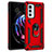 Silicone Matte Finish and Plastic Back Cover Case with Magnetic Finger Ring Stand for Motorola Moto Edge 20 Pro 5G