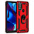 Silicone Matte Finish and Plastic Back Cover Case with Magnetic Finger Ring Stand for Motorola Moto G Power (2022)
