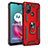 Silicone Matte Finish and Plastic Back Cover Case with Magnetic Finger Ring Stand for Motorola Moto G10