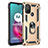 Silicone Matte Finish and Plastic Back Cover Case with Magnetic Finger Ring Stand for Motorola Moto G10