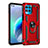 Silicone Matte Finish and Plastic Back Cover Case with Magnetic Finger Ring Stand for Motorola Moto G100 5G