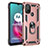 Silicone Matte Finish and Plastic Back Cover Case with Magnetic Finger Ring Stand for Motorola Moto G20