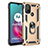 Silicone Matte Finish and Plastic Back Cover Case with Magnetic Finger Ring Stand for Motorola Moto G30