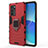 Silicone Matte Finish and Plastic Back Cover Case with Magnetic Finger Ring Stand for Oppo Reno6 Pro 5G India