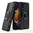 Silicone Matte Finish and Plastic Back Cover Case with Magnetic Finger Ring Stand for Realme 7