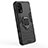 Silicone Matte Finish and Plastic Back Cover Case with Magnetic Finger Ring Stand for Realme 7 Pro