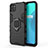 Silicone Matte Finish and Plastic Back Cover Case with Magnetic Finger Ring Stand for Realme C11 Black