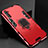 Silicone Matte Finish and Plastic Back Cover Case with Magnetic Finger Ring Stand for Realme X2
