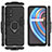 Silicone Matte Finish and Plastic Back Cover Case with Magnetic Finger Ring Stand for Realme X7 Pro 5G