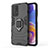 Silicone Matte Finish and Plastic Back Cover Case with Magnetic Finger Ring Stand for Samsung Galaxy A23 5G