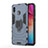 Silicone Matte Finish and Plastic Back Cover Case with Magnetic Finger Ring Stand for Samsung Galaxy A30