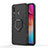 Silicone Matte Finish and Plastic Back Cover Case with Magnetic Finger Ring Stand for Samsung Galaxy A30