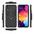 Silicone Matte Finish and Plastic Back Cover Case with Magnetic Finger Ring Stand for Samsung Galaxy A30