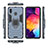 Silicone Matte Finish and Plastic Back Cover Case with Magnetic Finger Ring Stand for Samsung Galaxy A30