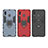 Silicone Matte Finish and Plastic Back Cover Case with Magnetic Finger Ring Stand for Samsung Galaxy A30