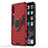 Silicone Matte Finish and Plastic Back Cover Case with Magnetic Finger Ring Stand for Samsung Galaxy A50S Red