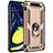 Silicone Matte Finish and Plastic Back Cover Case with Magnetic Finger Ring Stand for Samsung Galaxy A80
