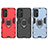 Silicone Matte Finish and Plastic Back Cover Case with Magnetic Finger Ring Stand for Samsung Galaxy F23 5G