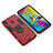 Silicone Matte Finish and Plastic Back Cover Case with Magnetic Finger Ring Stand for Samsung Galaxy M20 Red