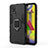 Silicone Matte Finish and Plastic Back Cover Case with Magnetic Finger Ring Stand for Samsung Galaxy M21s