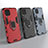 Silicone Matte Finish and Plastic Back Cover Case with Magnetic Finger Ring Stand for Samsung Galaxy M22 4G