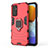 Silicone Matte Finish and Plastic Back Cover Case with Magnetic Finger Ring Stand for Samsung Galaxy M23 5G