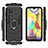 Silicone Matte Finish and Plastic Back Cover Case with Magnetic Finger Ring Stand for Samsung Galaxy M31 Prime Edition