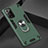 Silicone Matte Finish and Plastic Back Cover Case with Magnetic Finger Ring Stand for Samsung Galaxy Note 20 Ultra 5G Green