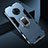 Silicone Matte Finish and Plastic Back Cover Case with Magnetic Finger Ring Stand for Vivo Nex 3