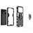 Silicone Matte Finish and Plastic Back Cover Case with Magnetic Finger Ring Stand for Xiaomi Mi 11 Ultra 5G