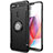 Silicone Matte Finish and Plastic Back Cover Case with Magnetic Finger Ring Stand for Xiaomi Mi 8 Lite Black
