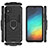 Silicone Matte Finish and Plastic Back Cover Case with Magnetic Finger Ring Stand for Xiaomi Redmi 9C