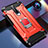 Silicone Matte Finish and Plastic Back Cover Case with Magnetic Finger Ring Stand for Xiaomi Redmi K30 5G Red