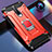 Silicone Matte Finish and Plastic Back Cover Case with Magnetic Finger Ring Stand for Xiaomi Redmi K30i 5G Red