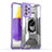 Silicone Matte Finish and Plastic Back Cover Case with Magnetic Finger Ring Stand J01S for Samsung Galaxy A72 5G Purple