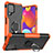 Silicone Matte Finish and Plastic Back Cover Case with Magnetic Finger Ring Stand J01X for Samsung Galaxy F62 5G Orange