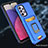 Silicone Matte Finish and Plastic Back Cover Case with Magnetic Finger Ring Stand J03S for Samsung Galaxy A33 5G